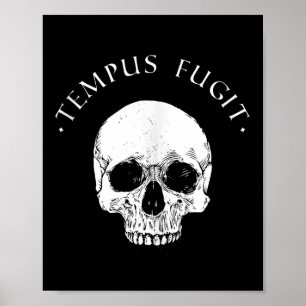 Zitat zur Stoikphilosophie Tempus Fugit-Skull-Stoi Poster