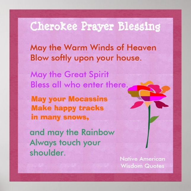 Zitate amerikanischer Native-Weisheit Poster (Vorne)