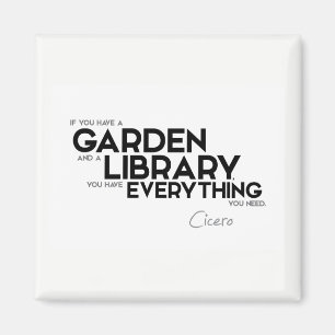 ZITATE: Cicero: Ein Garten und eine Bibliothek Magnet