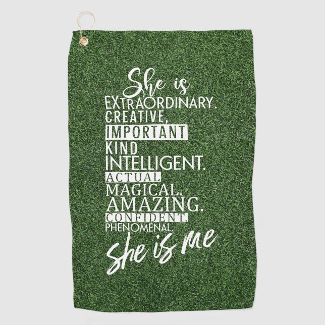 Zitate für Golfer Green Grass zur Selbstmotivation Golfhandtuch (Vorderseite)