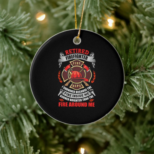 Zitate für Männer im Jahr 2021 für Feuerwehrleute Keramik Ornament (Baum)