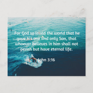 Zitate Gottes: John 3:16 — "Für Gott hat die Welt  Postkarte