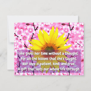 Zitate / Nachricht / Gedicht   Florale Liebes-Mama Postkarte