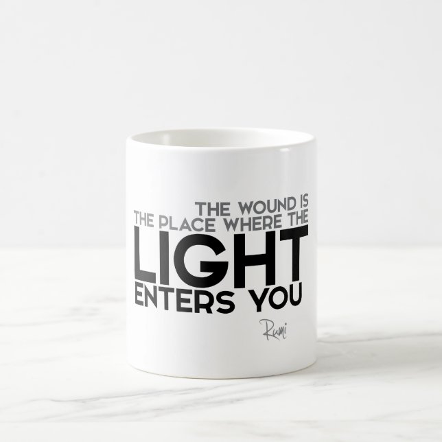 ZITATE: Rumi - Licht meldet Sie an Kaffeetasse (Mittel)