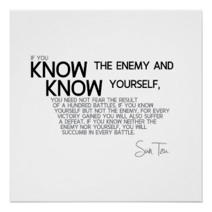 ZITATE: Sun Tzu - kennen Sie Ihren Feind Poster