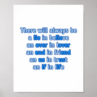 Zitate über Liebe, Leben und Freundschaft. Poster