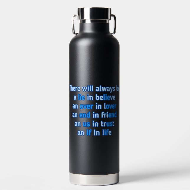 Zitate über Liebe, Leben und Freundschaft Trinkflasche (Vorderseite)
