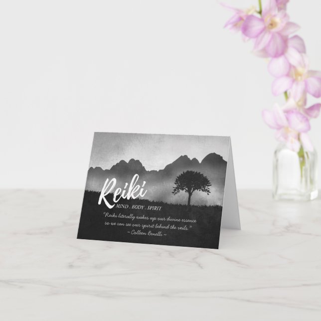 Zitate von B&W Reiki Master Yoga Meditor Karte (Orchidee)