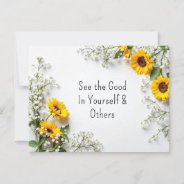 Zitate von Goodness-Gelben Blumen Postkarte
