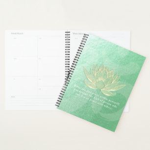 Zitate von Green Gold Lotus Yoga Meditation Instru Planer