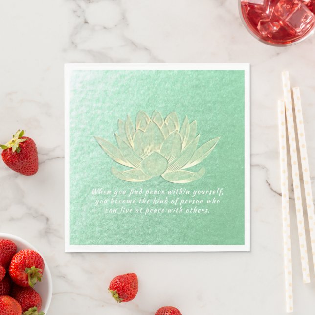 Zitate von Green Gold Lotus Yoga Meditation Instru Serviette (Beispiel)