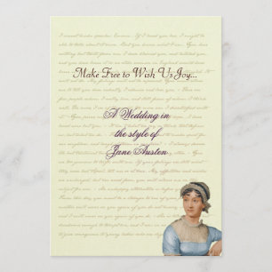 Zitate von Jane Austen zur Hochzeitsfeier Einladung