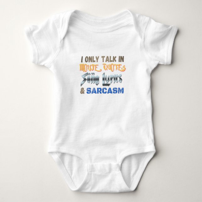 Zitate von Kindes, Song-Texte und Sarcasm Baby Strampler (Vorderseite)