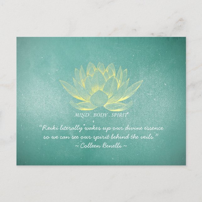 Zitate von Reiki Master und Yoga Mediator Postkarte (Vorderseite)