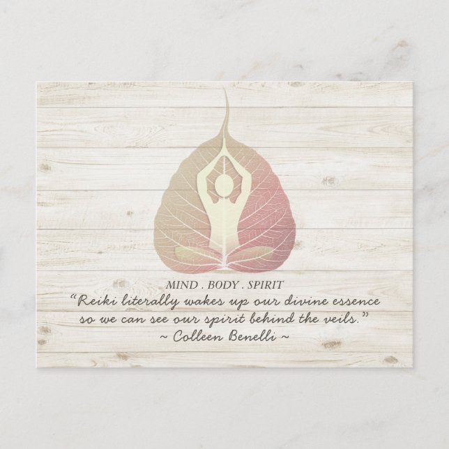 Zitate von Reiki Master und Yoga Mediator Postkarte (Vorderseite)