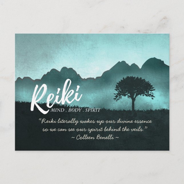 Zitate von Reiki Master und Yoga Mediator Postkarte (Vorderseite)