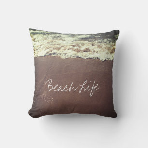 Zitate zum Leben am Strand Wellen Ozean Küste Sand Kissen