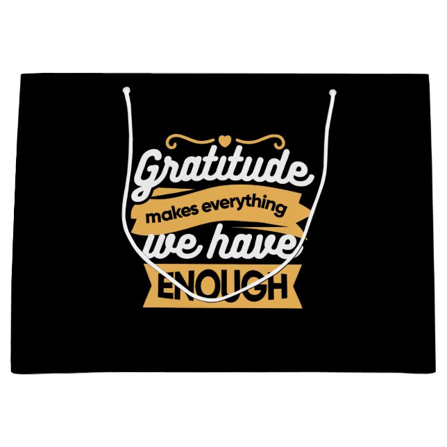 Zitate zur InspirationsDankbarkeit Große Geschenktüte (Vorderseite)