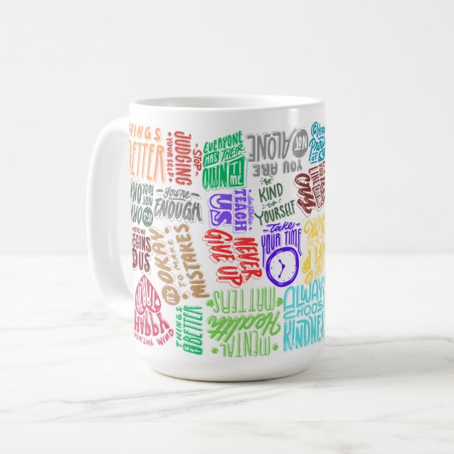 Zitate zur psychischen Gesundheit auf Inspiration  Kaffeetasse (Vorderseite Links)