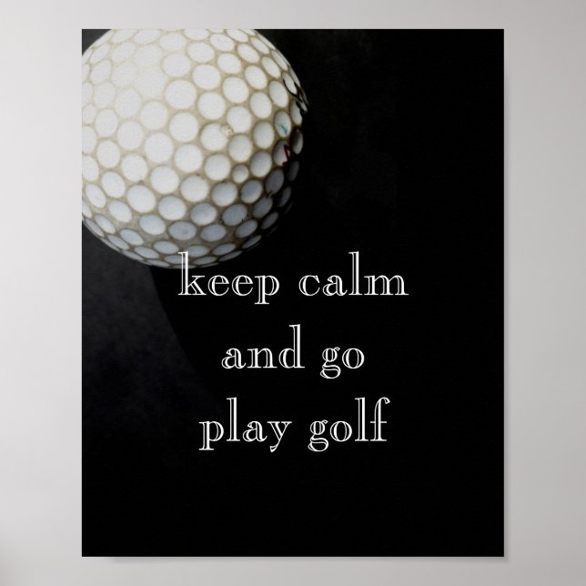 Zitatposter für Golfer in Schwarz und Weiß Poster (Vorne)