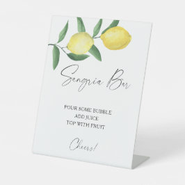 Zitrone aus Aquarellfarben, Sangria Bar Sockelschild
