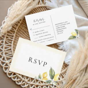 Zitrone Citrus Elegante Menüwahl RSVP-Karte RSVP Karte