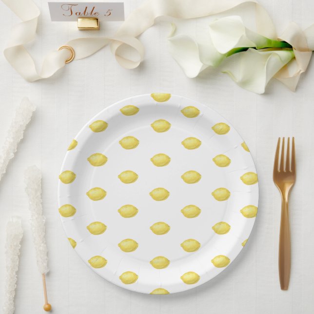 Zitrone Citrus - Hochzeit Pappteller (Hochzeit)