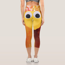 Zitrone, Frucht mit googlischen Augen und Apfelwei Capri Leggings