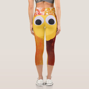 Zitrone, Frucht mit googlischen Augen und Apfelwei Capri Leggings