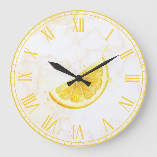 Zitrone Große Wanduhr (Vorderseite)