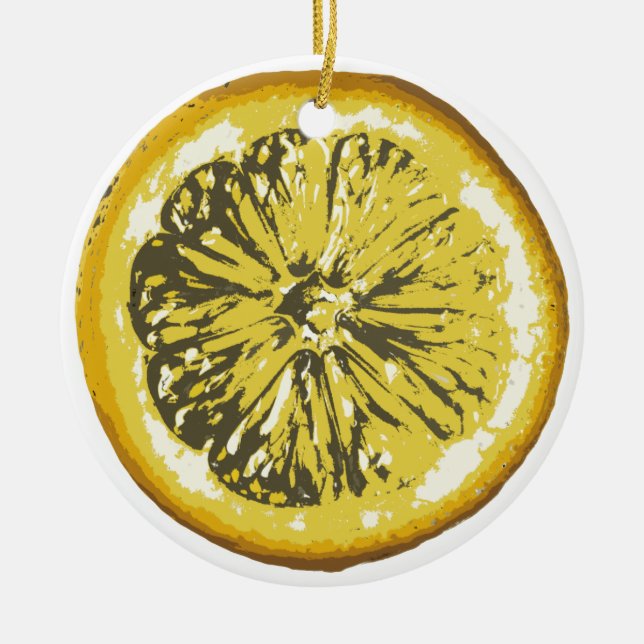 Zitrone Keramik Ornament (Vorne)