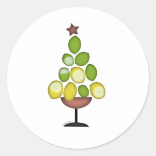 Zitrone Limoner Weihnachtsbaum mit Stern/Martini-G Runder Aufkleber