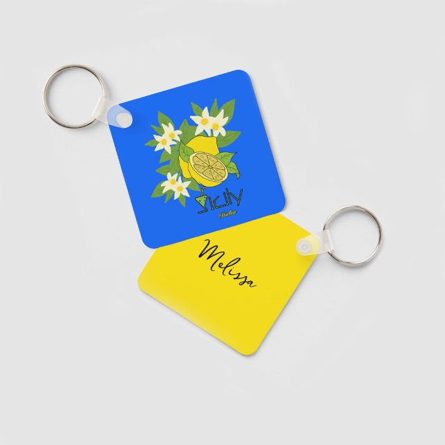Zitrone mit Blume Schlüsselanhänger (Von Creator hochgeladen)