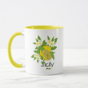Zitrone mit Blume Tasse