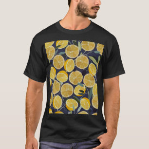 Zitrone, Olivenzweig, nahtlos Vintag. T-Shirt