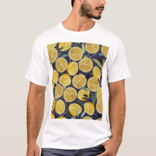 Zitrone, Olivenzweig, nahtlos Vintag. T-Shirt