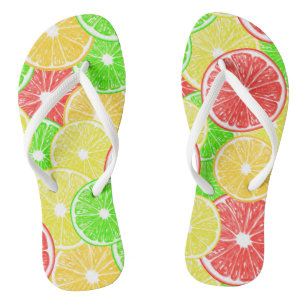 Zitrone, Orange, Grapefruit und Limone Scheiben Flip Flops