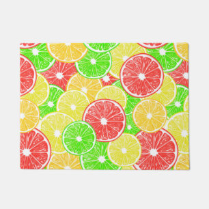 Zitrone, Orange, Grapefruit und Limone Scheiben Fußmatte
