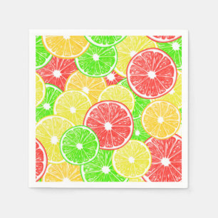 Zitrone, Orange, Grapefruit und Limone Scheiben Serviette