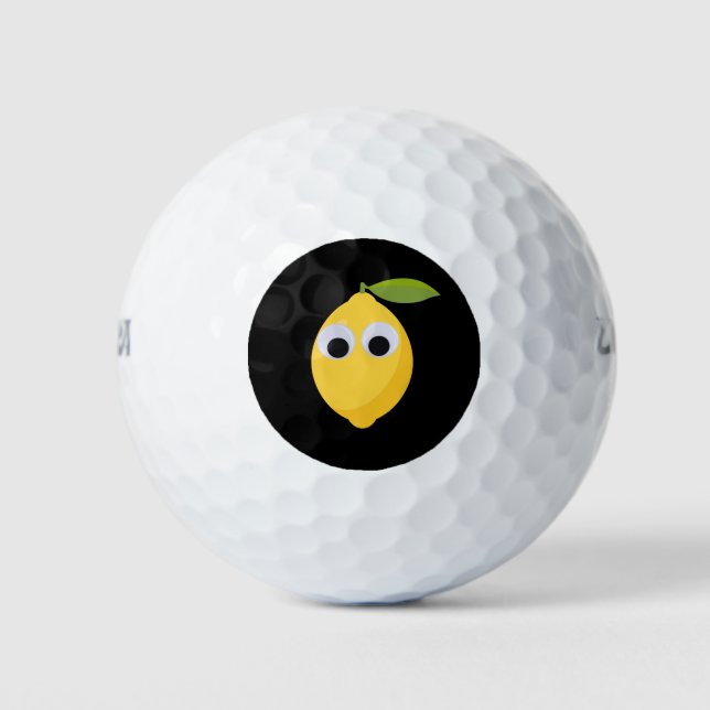 Zitrone, süße Früchte mit googgen Augen Golfball (Vorderseite)