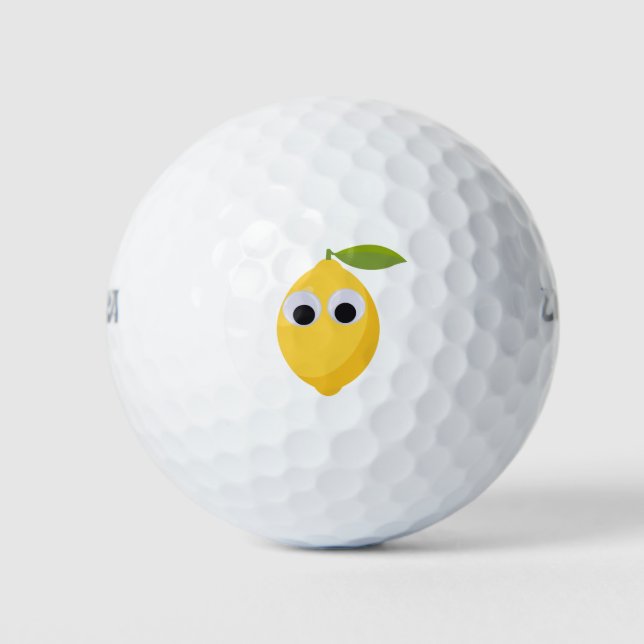 Zitrone, süße Früchte mit googgen Augen Golfball (Vorderseite)
