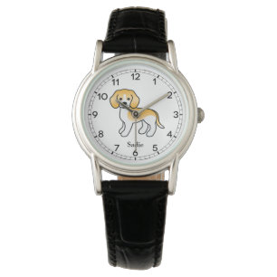 Zitrone und weißer Beagle Niedlicher Hund und Indi Armbanduhr