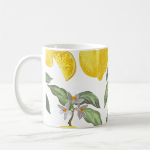 Zitrone: Vintage tropische Früchte Kaffeetasse