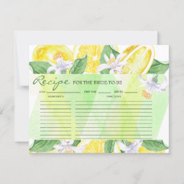 Zitrone | Zitrusfrüchte | Brautparty-Rezept-Karte Einladung