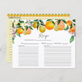 Zitrone | Zitrusfrüchte | Brautparty-Rezept-Karte Einladung