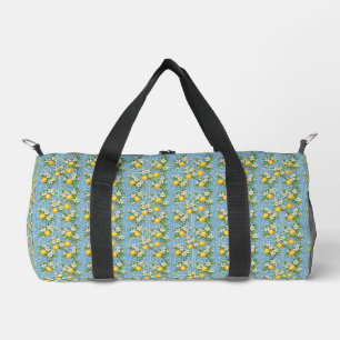 Zitronen-Aquarell-Blau-Mittelmeer-Fliesenmuster Duffle Bag