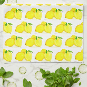 Zitronen Aquarell Gelbe Frucht Land Sommer Geschirrtuch