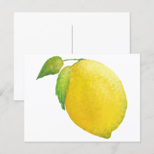 Zitronen-Aquarellmalerei  Postkarte
