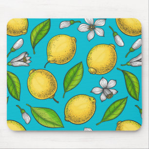 Zitronen auf blau mousepad