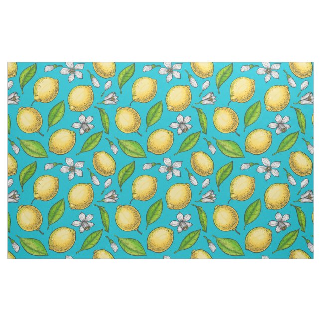 Zitronen auf blau stoff (Fat Quarter (45,7 x 55,9 cm))